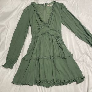 Francesca’s green long sleeve dress